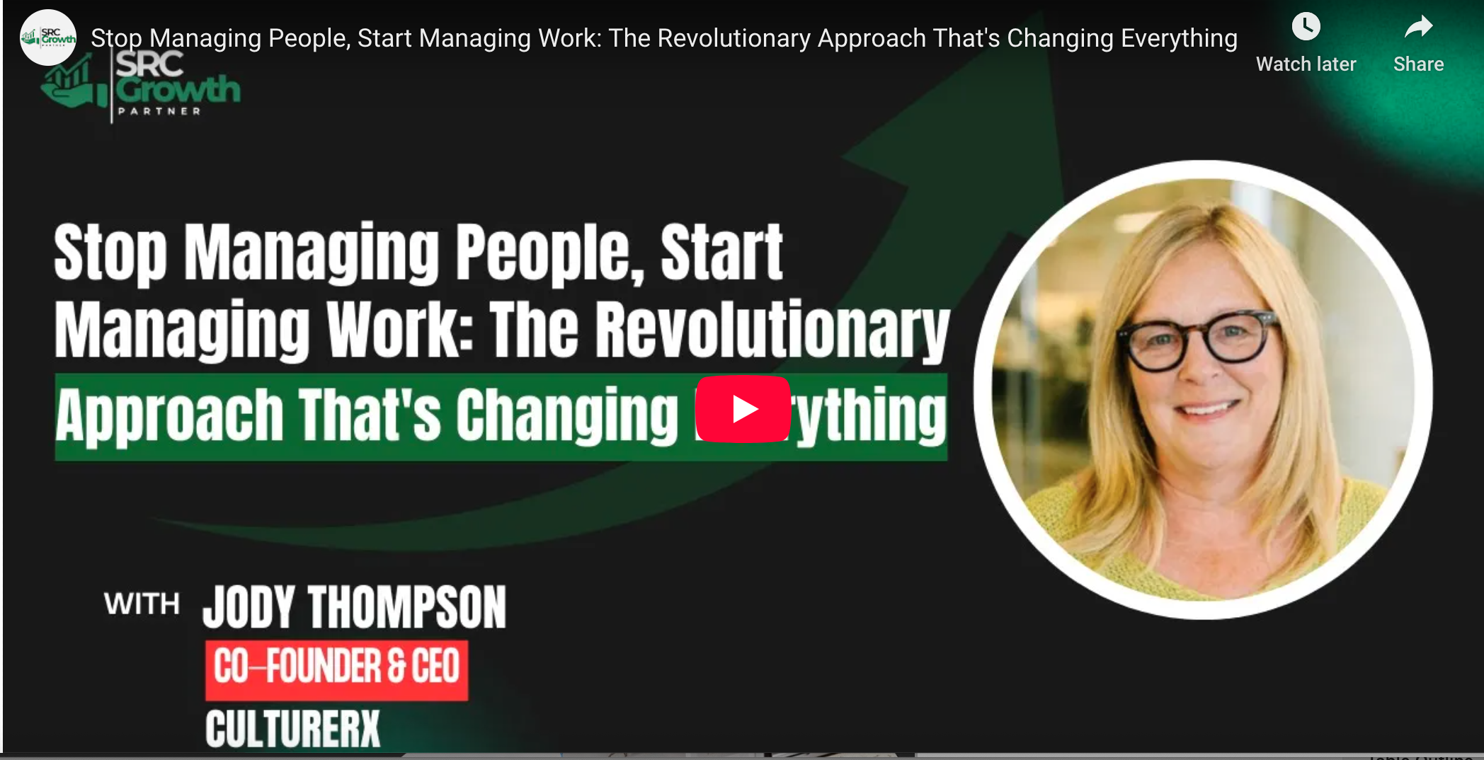 Jody Thompson. Co-Founder and CEO of CultureRX